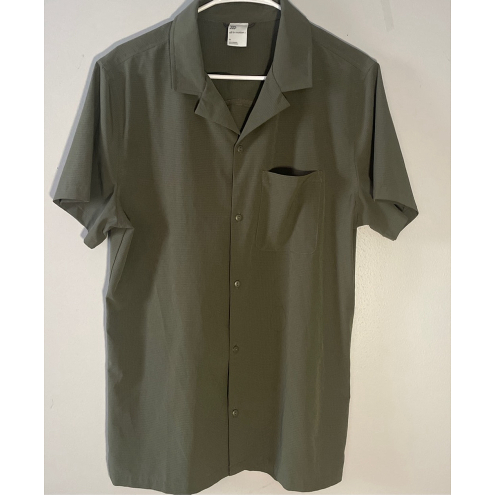 All in Motion Men's Olive Green Casual Button Down Shirt M